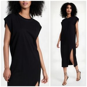 PISTOLA Black Slit Midi Trina Dress, XS